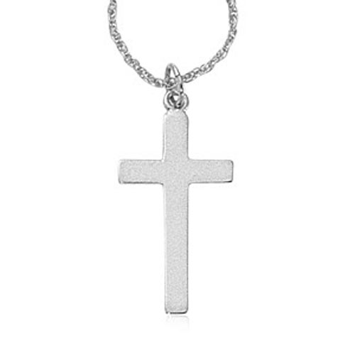 14k White Gold Classic Cross Necklace