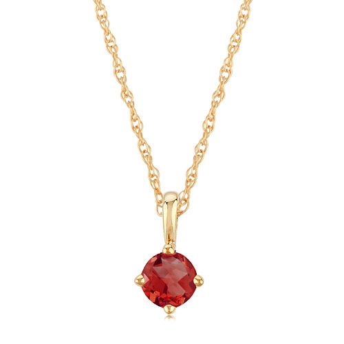 14k Yellow Gold 1/3 ct Ruby Solitaire Necklace