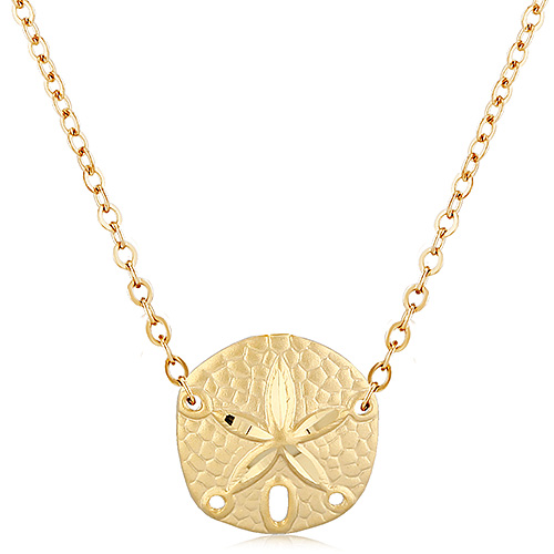 14k Yellow Gold Classic Small Sand Dollar Necklace
