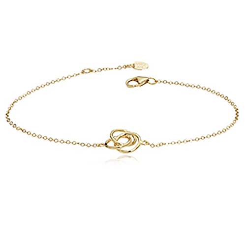 14k Yellow Gold Love Knot Charm Bracelet CC-07-141 | Joy Jewelers