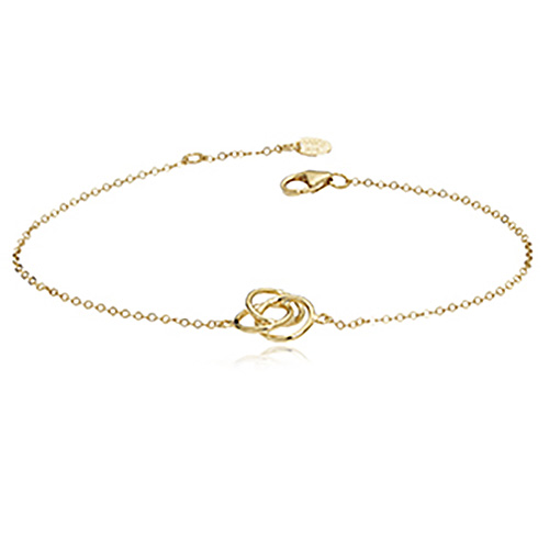 14k Yellow Gold Love Knot Charm Bracelet