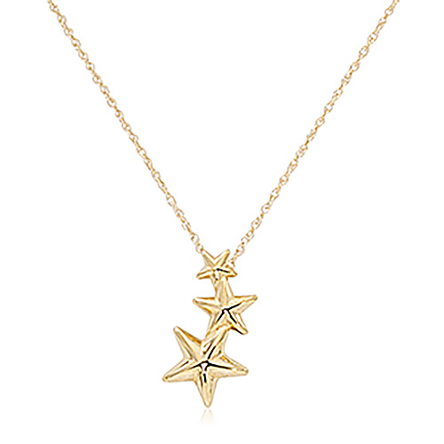 14k Yellow Gold Shooting Stars Necklace