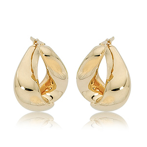 14k Yellow Gold Foldover Stud Earrings