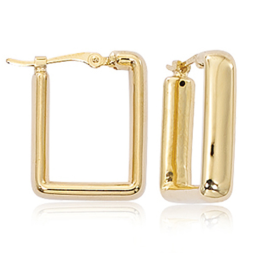 14k Yellow Gold Small Square Hoop Earrings