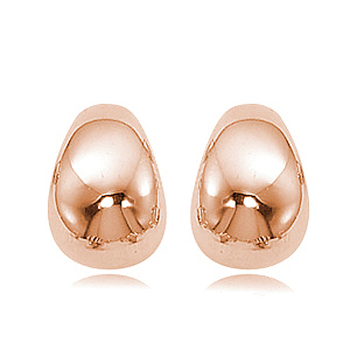 14k Rose Gold Tapered Puff Pillow Hoop Earrings 1/2in