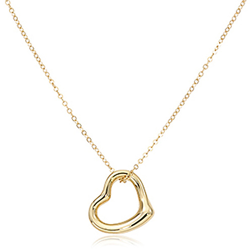 14k Yellow Gold Small Open Heart Necklace