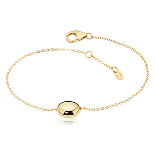 14k Yellow Gold Wide Pebble Bracelet
