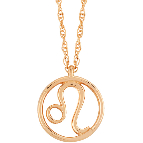 14k Yellow Gold Leo Zodiac Sign Necklace