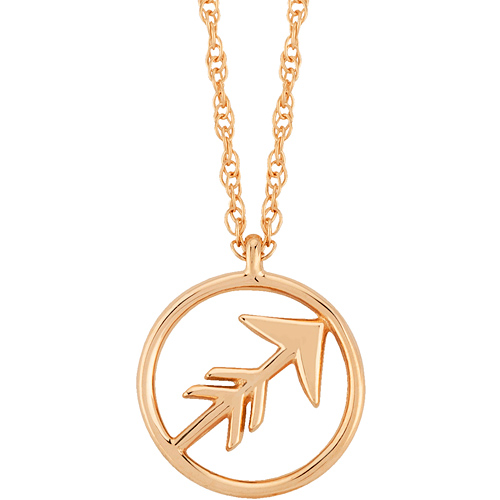 14k Yellow Gold Sagittarius Zodiac Sign Necklace