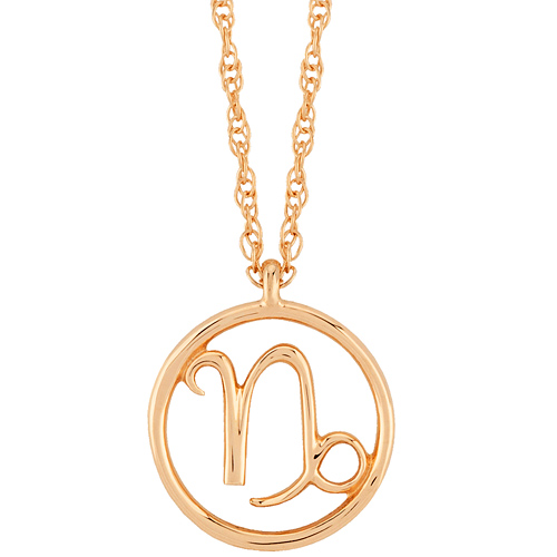 9ct Gold Capricorn Zodiac & Birthstone Pendant (December) – Bijou Jewellery