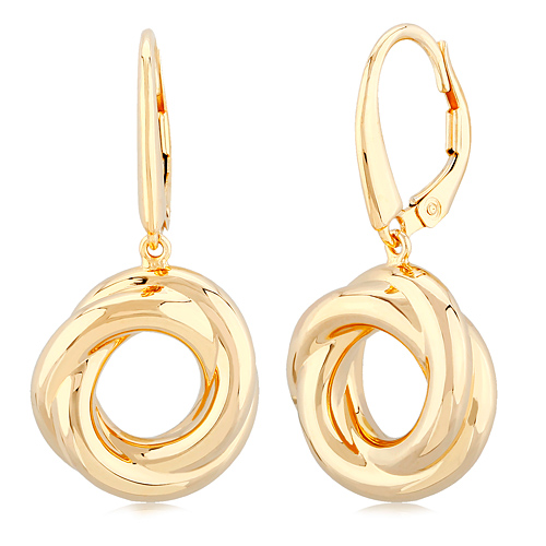Vintage Yellow Gold Love Knot Earrings with Omega Backs, Exquisite Jewelry  for Every Occasion