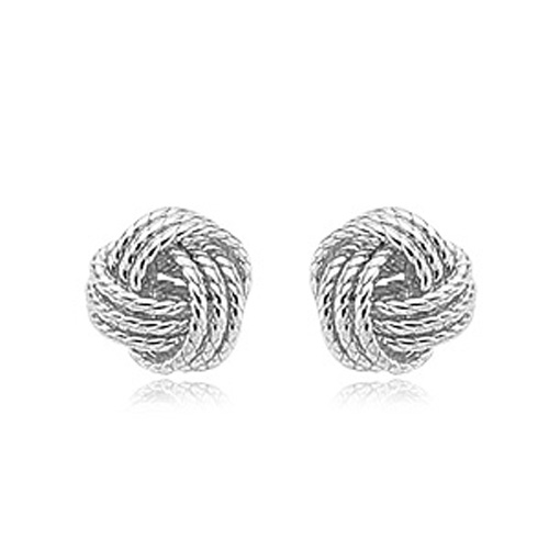 Sterling Silver Twisted Love Knot Stud Earrings