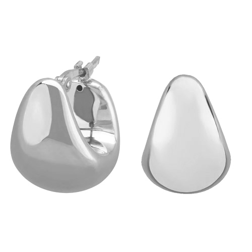 Sterling Silver Tapered Puff Pillow Hoop Earrings 1/2in