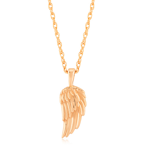 14k Yellow Gold Single Angel's Wing Necklace
