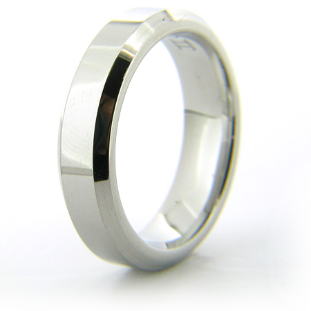 Cobalt Chrome 6mm Beveled Edge Polished Ring