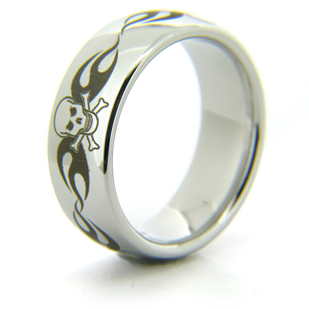 Cobalt Chrome 8mm Domed Skull Ring