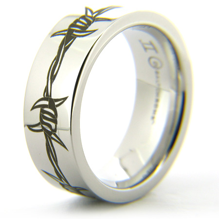 Cobalt Chrome 8mm Barbed Wire Ring