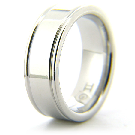 Cobalt Chrome 8mm Ring with Rounded Flat Edges