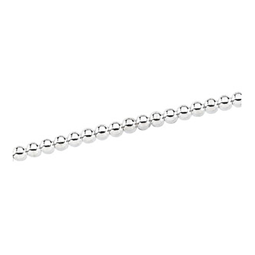 Sterling Silver 7in Hollow Bead Chain 8mm