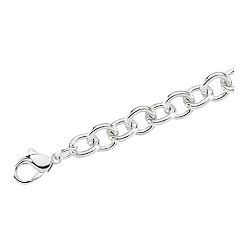 Sterling Silver 7.5in Cable Link Bracelet 10mm