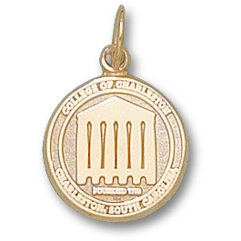14kt Yellow Gold 1/2in College of Charleston Seal Pendant