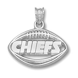 Kansas City Chiefs 1/2in Sterling Silver Football Pendant