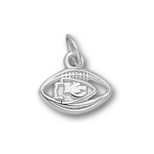 Kansas City Chiefs 1/4in Sterling Silver Football Pendant