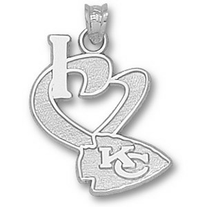 Kansas City Chiefs 3/4in Sterling Silver I Love Pendant