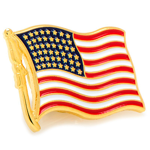 Waving American Flag Lapel Pin