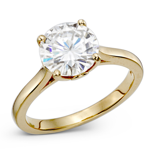 14kt Yellow Gold 2.5 ct tw Forever One Moissanite 4-Prong Ring