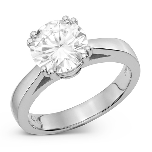 14kt White Gold 1 ct tw Forever One Moissanite 8-Prong Solitaire Ring