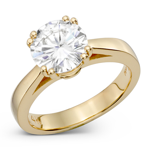 14kt Yellow Gold 1.5 ct tw Forever One Moissanite 8-Prong Ring