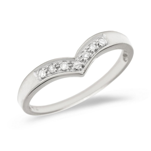 10kt White Gold .07 ct Diamond Chevron Promise Ring