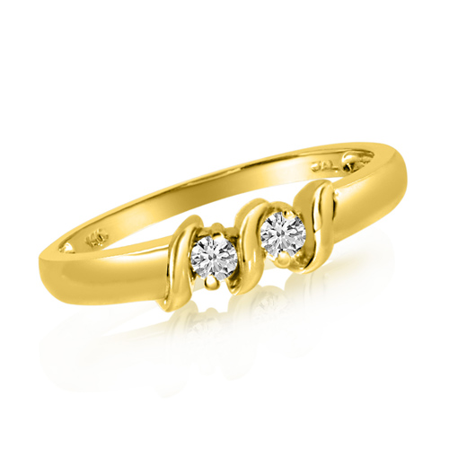 14kt Yellow Gold 1/8 ct Two-Stone Diamond Ring