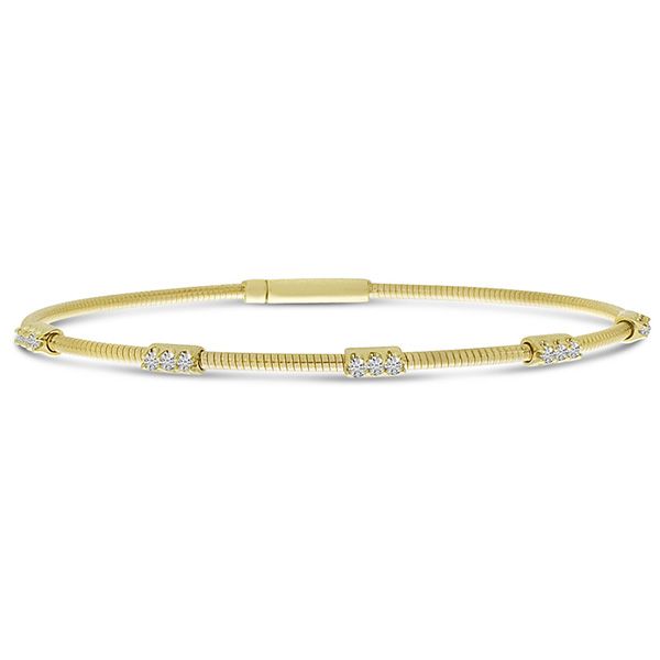 14k Yellow Gold Flexible .25 ct tw Diamond Station Bracelet CMTB2614