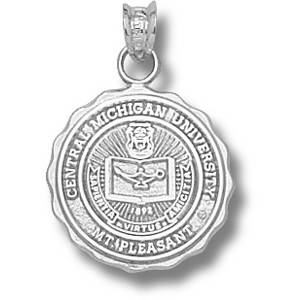 Central Michigan 5/8in Sterling Silver Seal Pendant