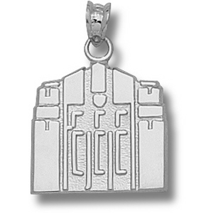 Sterling Silver 5/8in Central Michigan Warriner Tower Pendant