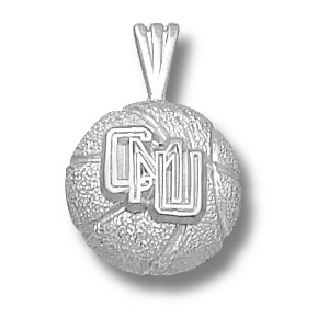 Sterling Silver 1/2in Central Michigan Basketball Pendant
