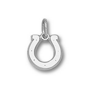 Sterling Silver 3/8in Indianapolis Colts Horseshoe Pendant