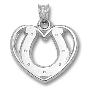 Indianapolis Colts 3/4in Sterling Silver Heart Pendant