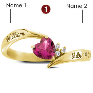 10k Yellow Gold Corazon Birthstone Ring