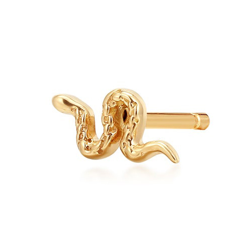 Aurelie Gi MEDUSA 14k Yellow Gold Snake Single Post Earring