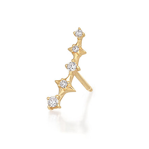 Aurelie Gi STARLET 14k Yellow Gold Lab Grown Diamond Bar Single Stud