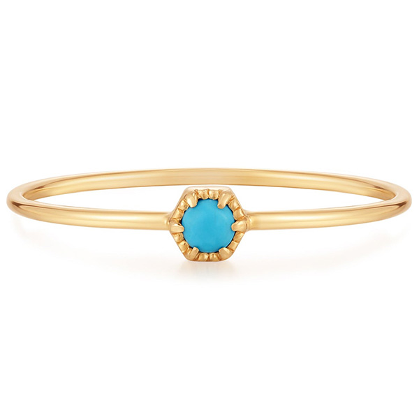 Aurelie Gi AMINA 14k Yellow Gold Turquoise Solitaire Ring