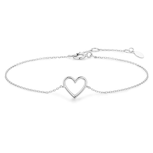 Aurelie Gi JANE 14k White Gold Open Heart Bracelet