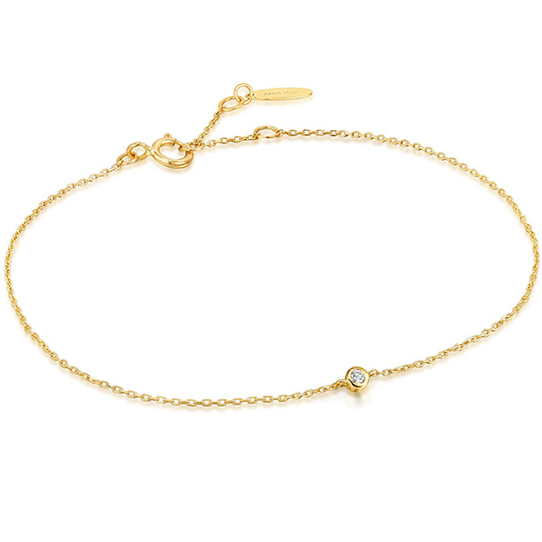 Ania Haie 14k Yellow Gold Single Diamond Bezel Bracelet