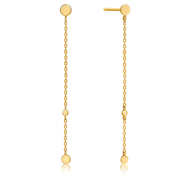 Ania Haie 14k Yellow Gold Disc and Chain Drop Earrings