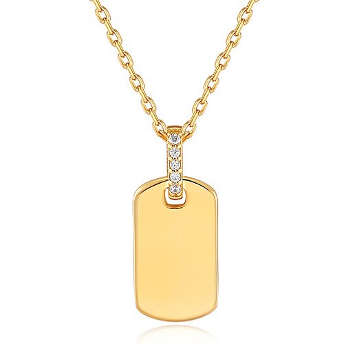 Ania Haie 14k Gold-plated Sterling Silver Glam Tag Pendant Necklace