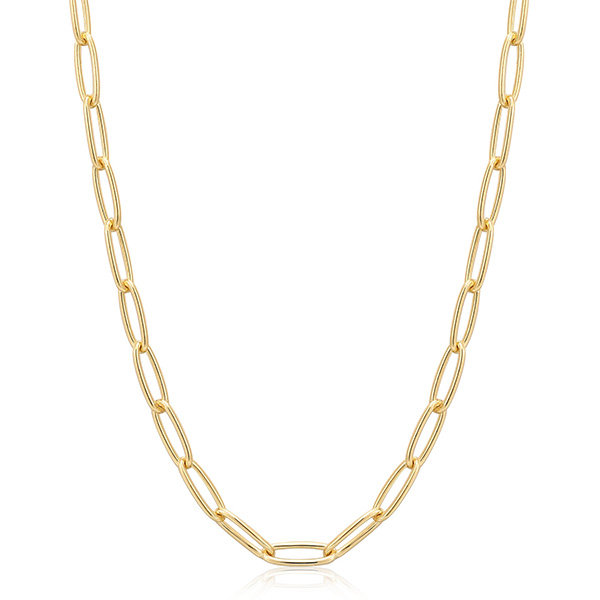 Ania Haie Gold-plated Sterling Silver Paper Clip Link Chunky Chain Necklace