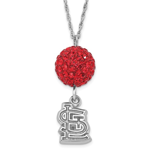 Sterling Silver St. Louis Cardinals Crystal Ovation Necklace